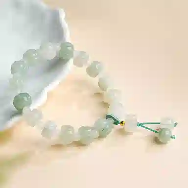印象眸 转运  新中式古风简约经典设计感纳福念珠手持 天山翠 玉石手串 女款