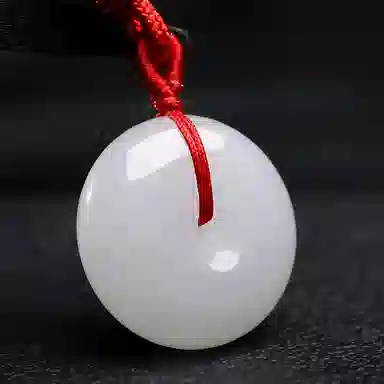 印象眸 玉平安扣 新中式古风如意玉 金丝玉 玉石项链 男女同款情侣款 礼盒包装