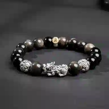 【来财貔貅】 印象眸 新中式多财多福诸事顺遂吞金兽国潮素圈转运珠时尚高级感日常通勤风瑞兽手饰 #好运 黑曜石 手串 男款