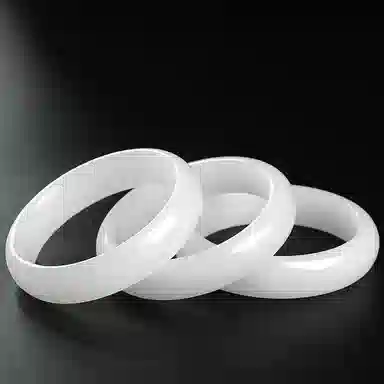 印象眸 白月光平安镯 新中式古风国潮精致轻奢优雅素净素圈白透 金丝玉 玉石手镯 女款 礼品 礼盒包装