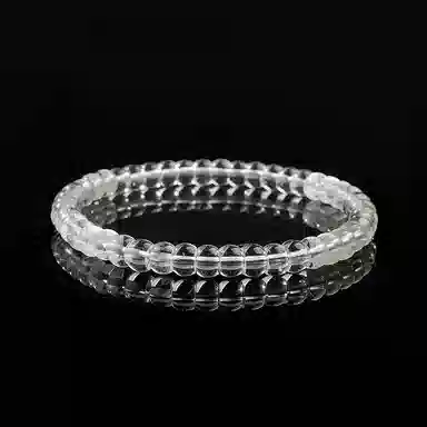 印象眸 新中式小众精致气质时尚素圈转运珠诸事顺利平安喜乐单圈手饰#好运天然 白水晶 手串 女款