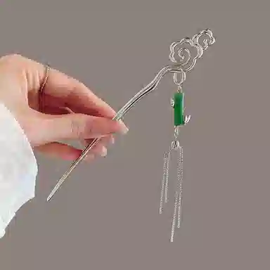 MAGICPOLE Bamboo Tassel Hairpin Silver