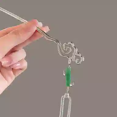 MAGICPOLE Bamboo Tassel Hairpin Silver