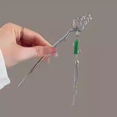 MAGICPOLE Bamboo Tassel Hairpin Silver