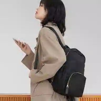 木村耀司 休闲简约百搭校园大容量通勤上班 涤纶 双肩包书包旅行包电脑包背包 女款 卡其色/灰色/粉色/黑色 常规