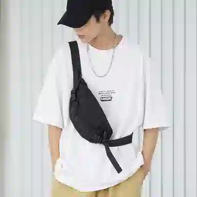 木村耀司 潮牌男休闲百搭大容量随身旅行轻便时尚潮流女 牛津纺 胸包斜挎包单肩包饺子包小挎包 常规 男女同款 黑色