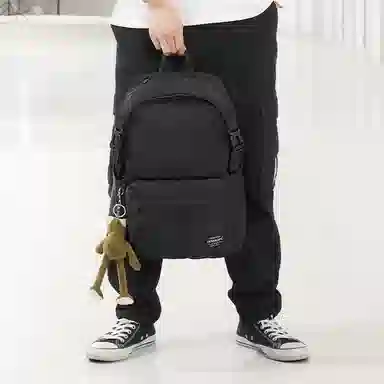 木村耀司 休闲运动简约百搭大容量通勤潮流多功能旅游运动多口袋 牛津纺 电脑包旅行包背包双肩包 男女同款 黑色/红色 大号