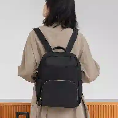 木村耀司 休闲简约百搭校园大容量通勤上班 涤纶 双肩包书包旅行包电脑包背包 女款 卡其色/灰色/粉色/黑色 常规