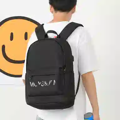 木村耀司 休闲运动简约百搭大容量通勤潮流多功能旅游运动多口袋 牛津纺 电脑包旅行包书背包双肩包 常规 男款 黑色/灰色