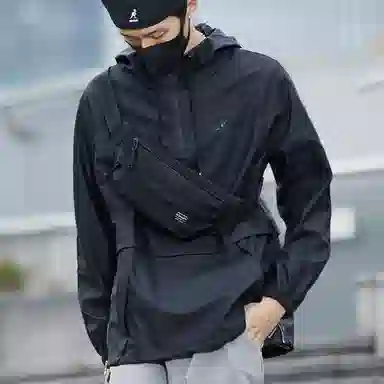 木村耀司 潮牌男休闲百搭大容量随身旅行轻便时尚潮流女 牛津纺 胸包斜挎包单肩包 常规 男女同款 黑色/红色