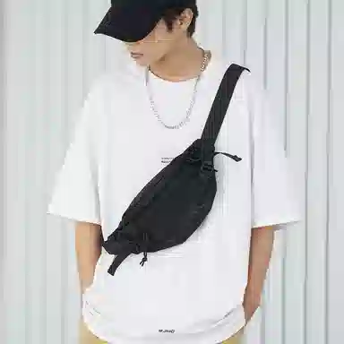 木村耀司 潮牌男休闲百搭大容量随身旅行轻便时尚潮流女 牛津纺 胸包斜挎包单肩包饺子包小挎包 常规 男女同款 黑色