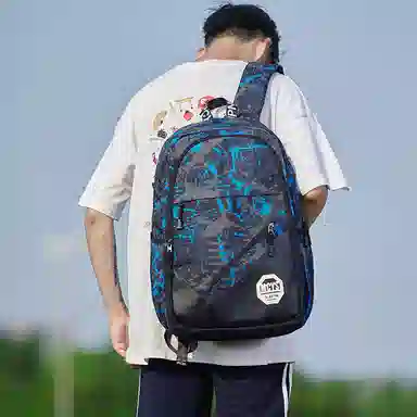 木村耀司 休闲百搭大容量通勤潮流多功能旅游 牛津纺 双肩包书包旅行包电脑包背包 常规 男女同款情侣款 涂鸦/机器人