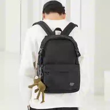 木村耀司 休闲运动简约百搭大容量通勤潮流多功能旅游运动多口袋 牛津纺 电脑包旅行包背包双肩包 男女同款 黑色/红色 大号