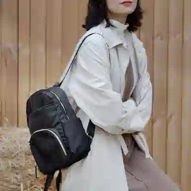 木村耀司 休闲简约百搭校园大容量通勤上班 涤纶 双肩包书包旅行包电脑包背包 女款 卡其色/灰色/粉色/黑色 常规