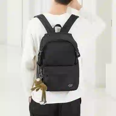 木村耀司 休闲运动简约百搭大容量通勤潮流多功能旅游运动多口袋 牛津纺 电脑包旅行包背包双肩包 男女同款 黑色/红色 大号