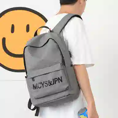 木村耀司 休闲运动简约百搭大容量通勤潮流多功能旅游运动多口袋 牛津纺 电脑包旅行包书背包双肩包 常规 男款 黑色/灰色