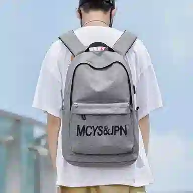 木村耀司 休闲运动简约百搭大容量通勤潮流多功能旅游运动多口袋 牛津纺 电脑包旅行包书背包双肩包 常规 男款 黑色/灰色