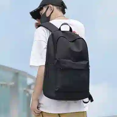 木村耀司 休闲运动简约百搭大容量通勤潮流多功能旅游运动多口袋 牛津纺 电脑包旅行包书背包双肩包 常规 男款 黑色/灰色