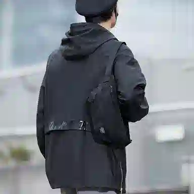 木村耀司 潮牌男休闲百搭大容量随身旅行轻便时尚潮流女 牛津纺 胸包斜挎包单肩包 常规 男女同款 黑色/红色