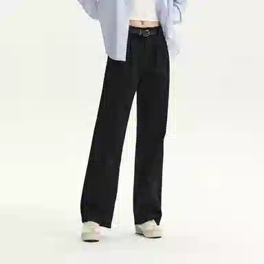 森马 舒适简约纯色中腰宽松休闲裤 女款