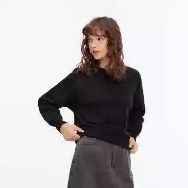 森马 圆领宽松纯色长袖卫衣 女款