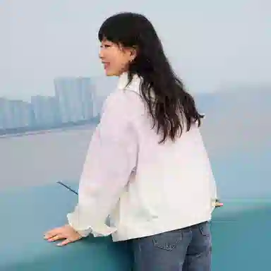 森马 渐变宽松刺绣牛仔夹克 女款