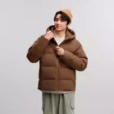 森马 防水肌理感连帽长袖时尚百搭羽绒服 男款