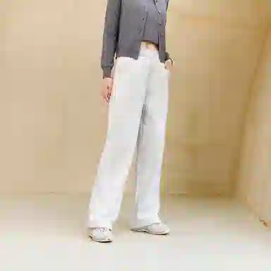 森马 摇粒绒纯色中腰阔腿休闲裤 女款