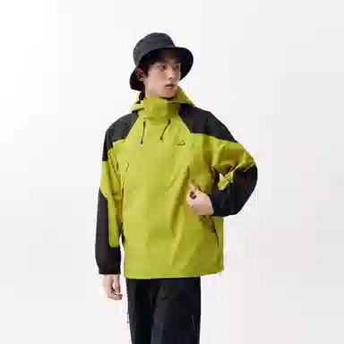 森马 防风防雨拼接连帽宽松拉链夹克外套 男款