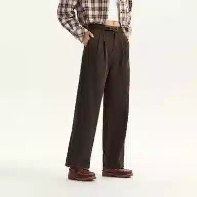 森马 舒适简约纯色中腰宽松休闲裤 女款