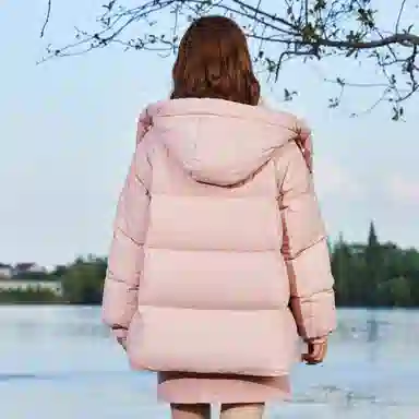 森马 纯色宽松连帽收腰羽绒服 女款