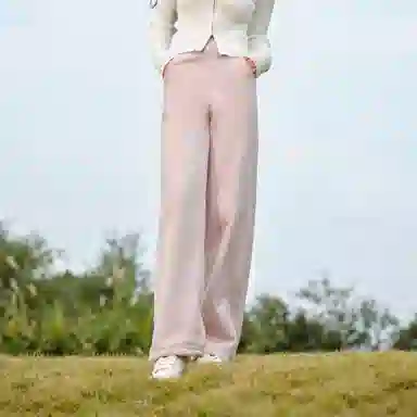 森马 摇粒绒纯色中腰阔腿休闲裤 女款