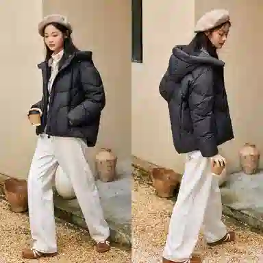 森马 超级植物系列 防水连帽长袖羽绒服 女款