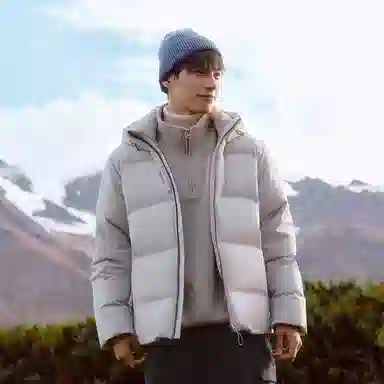 森马 防水肌理感连帽长袖时尚百搭羽绒服 男款