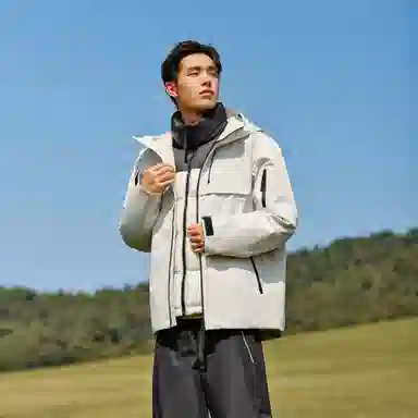 森马 三合一四防连帽时尚羽绒服 男