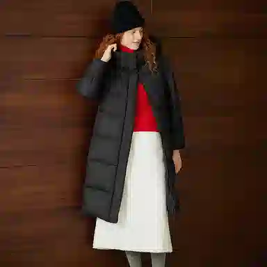 森马 超级植物系列 纯色防水加厚保暖连帽中长款羽绒服 女款