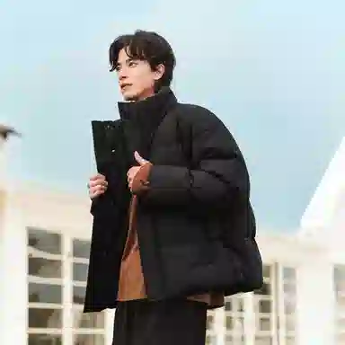 森马 印花面包服厚款羽绒服 男款