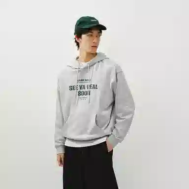 森马 时尚印花宽松连帽卫衣 男款