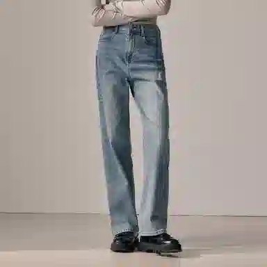 森马 阔腿抓绒长裤牛仔裤 女款