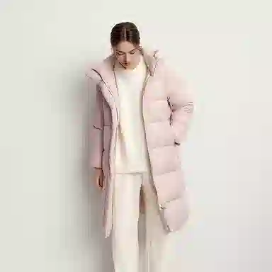 森马 超级植物系列 纯色防水加厚保暖连帽中长款羽绒服 女款