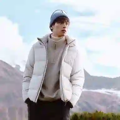 森马 防水肌理感连帽长袖时尚百搭羽绒服 男款