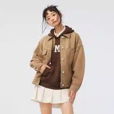 森马 满印宽松牛仔外套 女款