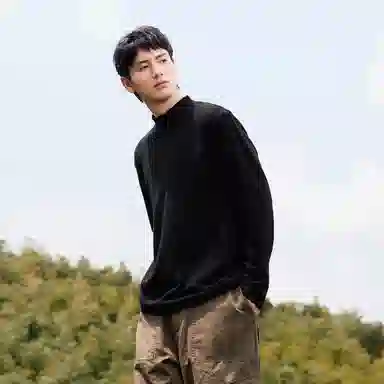 森马 半高领百搭纯色针织衫 男款