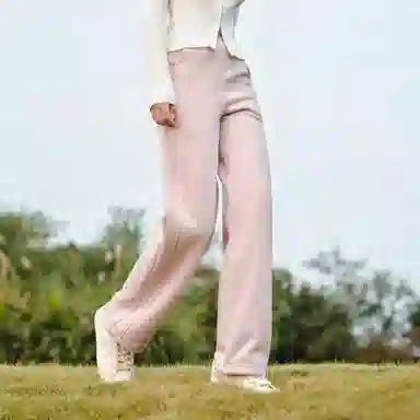 森马 摇粒绒纯色中腰阔腿休闲裤 女款