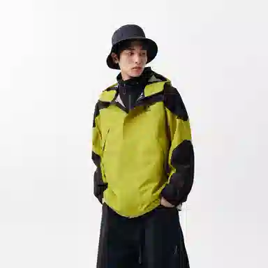 森马 防风防雨拼接连帽宽松拉链夹克外套 男款