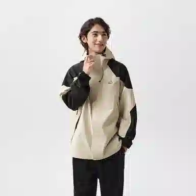 森马 防风防雨拼接连帽宽松拉链夹克外套 男款