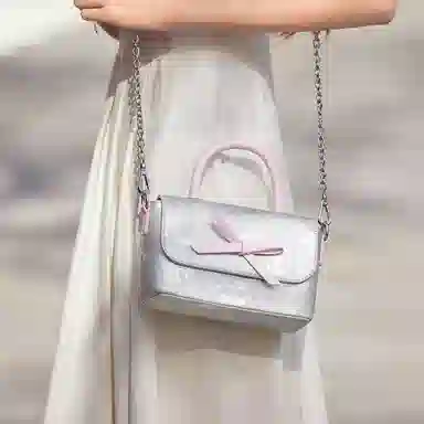 森马 蝴蝶结小方包 合成革 单肩包百搭通勤斜挎包手提包 中号 女款 多色