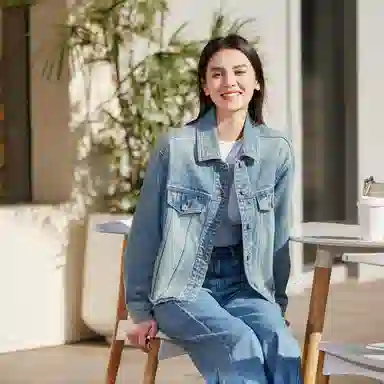 森马 满印宽松牛仔外套 女款