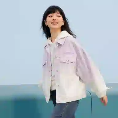 森马 渐变宽松刺绣牛仔夹克 女款