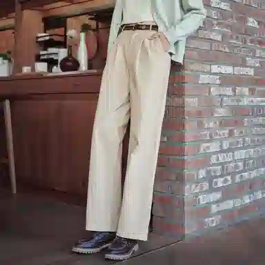 森马 舒适简约纯色中腰宽松休闲裤 女款